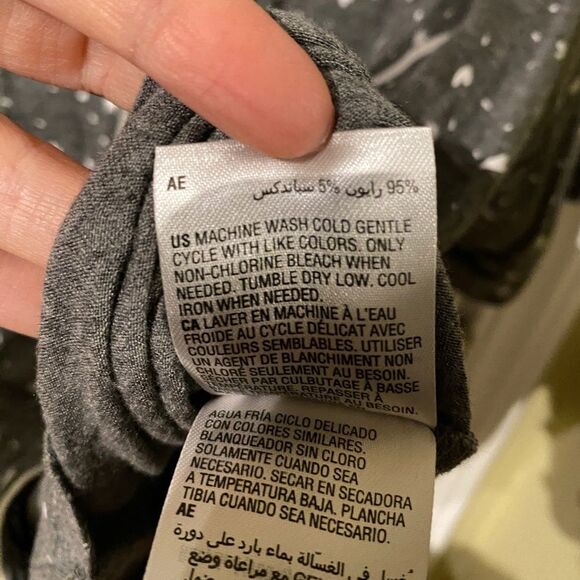 Jenni Intimates Pajama Set Gray White Print Women's Medium - Picture 10 of 11